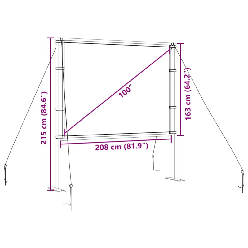 Beamer Leinwand mit Ständer 100 Zoll 4:3