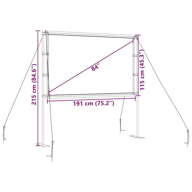 Beamer Leinwand mit Ständer 84 Zoll 16:9