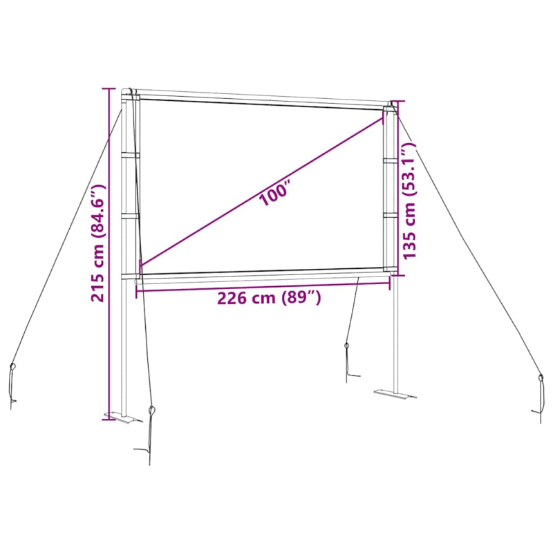 Beamer Leinwand mit Ständer 100 Zoll 16:9