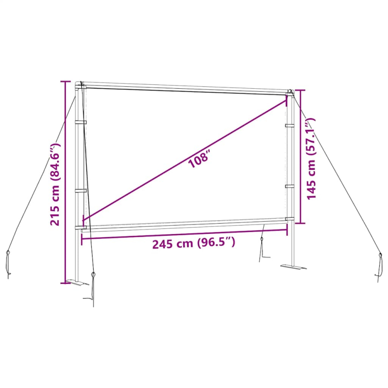 Beamer Leinwand mit Ständer 108 Zoll 16:9