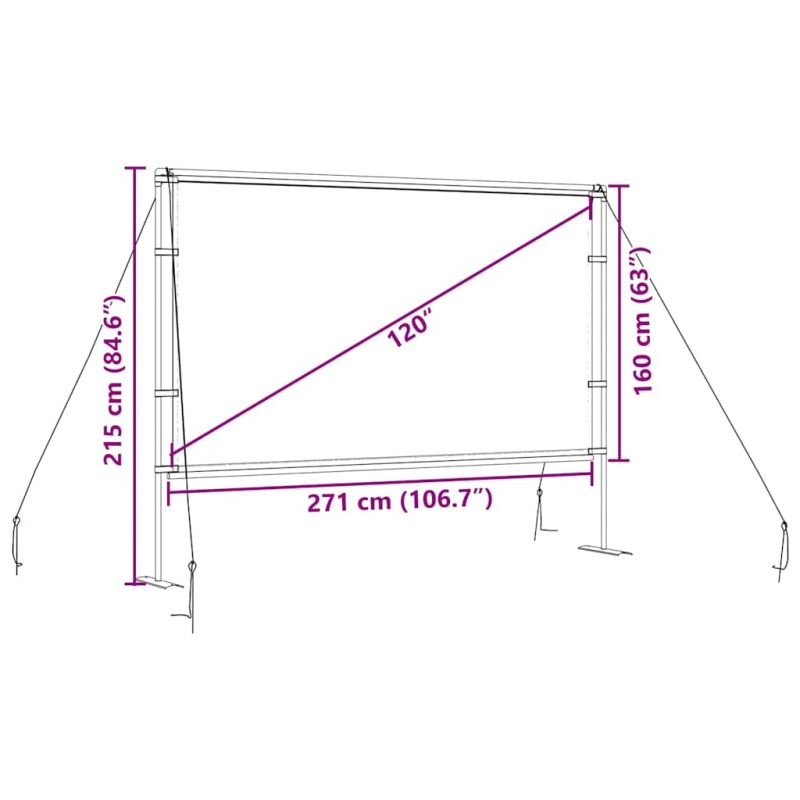 Beamer Leinwand mit Ständer 120 Zoll 16:9