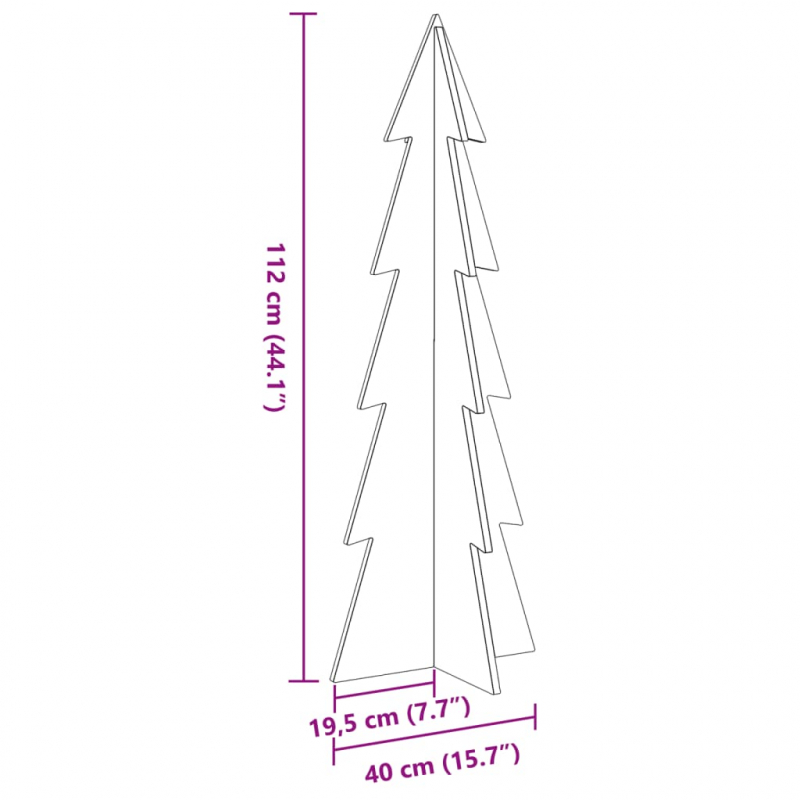 Weihnachtsbaum zum Schmücken 112 cm Massivholz Kiefer
