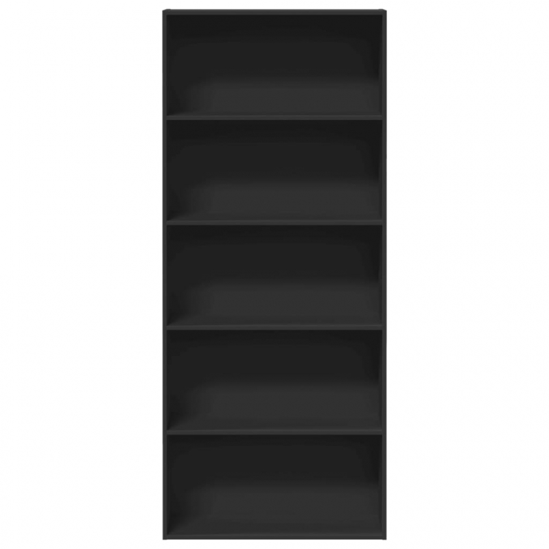 Bücherregal Schwarz 80x30x189 cm Holzwerkstoff