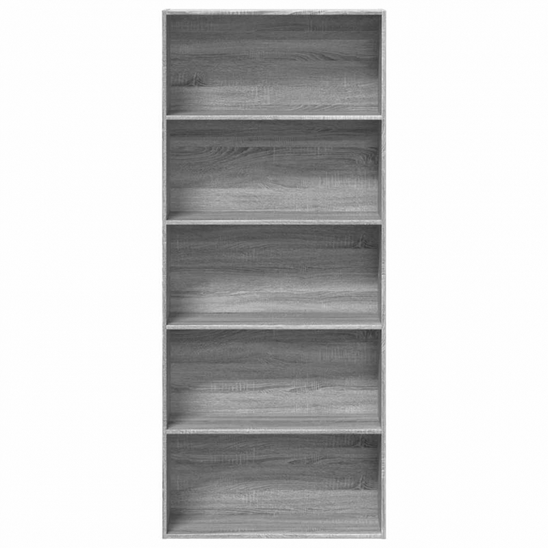 Bücherregal Grau Sonoma 80x30x189 cm Holzwerkstoff