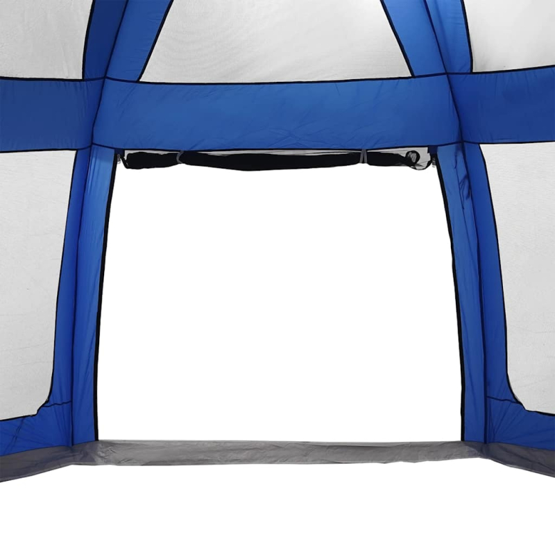 Poolzelt mit abnehmbarem Überzelt Netzwänden Azurblau 690x690cm