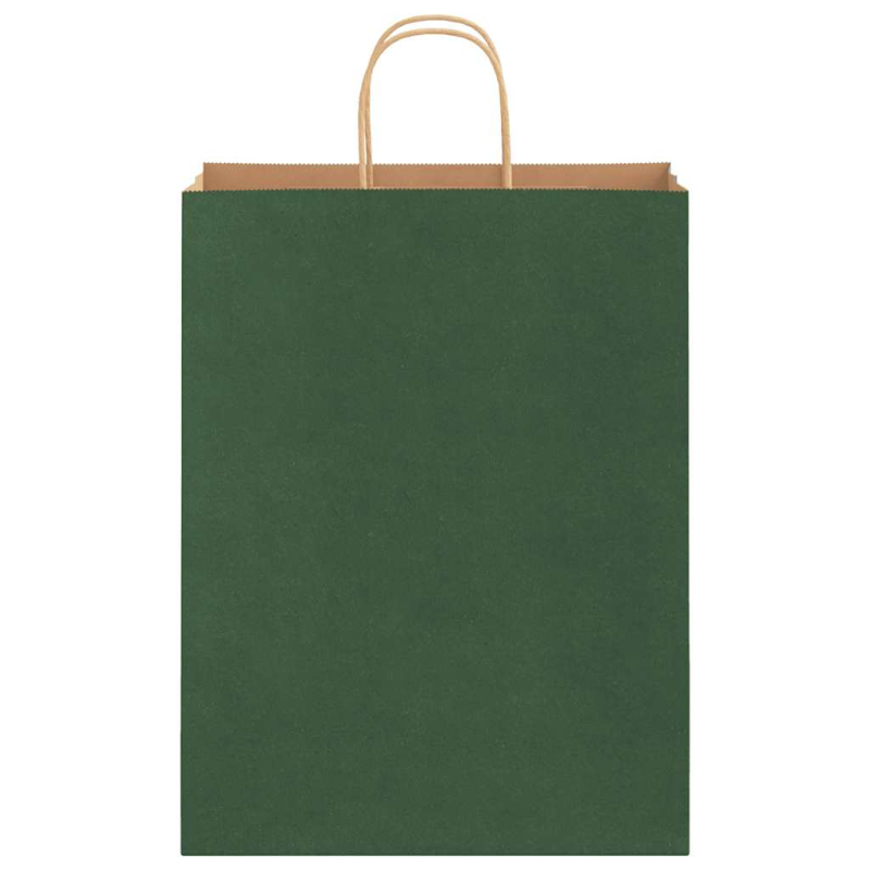 Papiertragetaschen 50 Stk. mit Henkeln Grün 32x12x42 cm