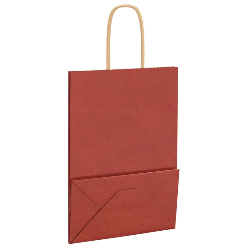 Papiertragetaschen 50 Stk. mit Henkeln Rot 15x8x21 cm