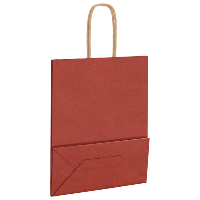 Papiertragetaschen 50 Stk. mit Henkeln Rot 18x8x22 cm