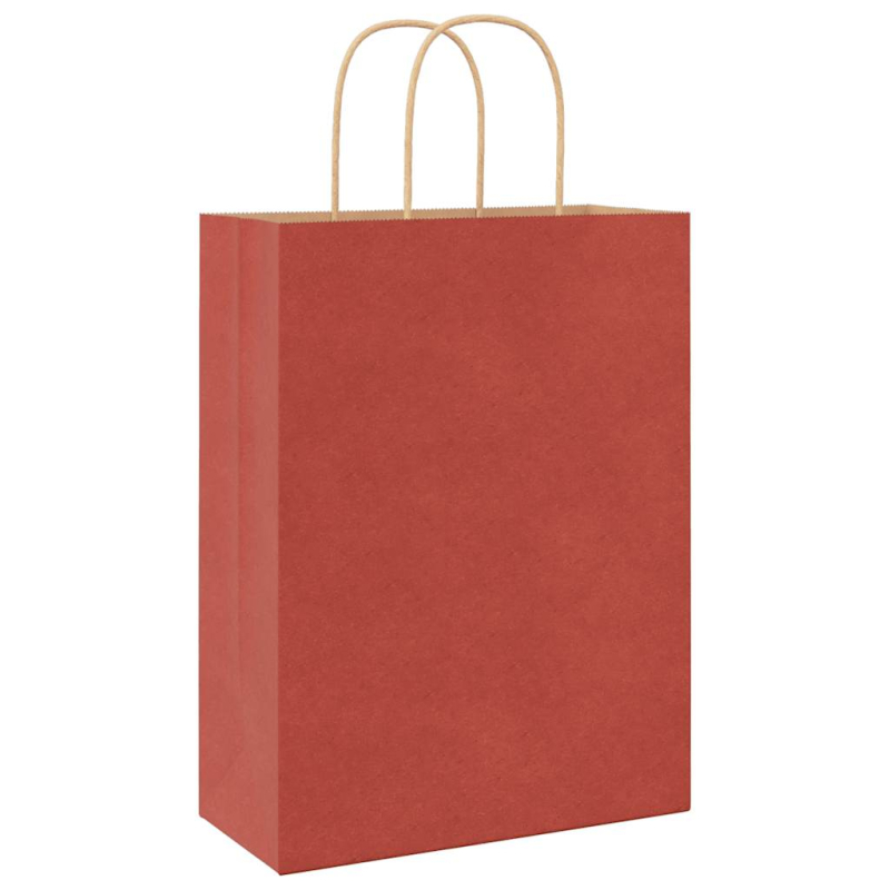 Papiertragetaschen 50 Stk. mit Henkeln Rot 26x12x35 cm