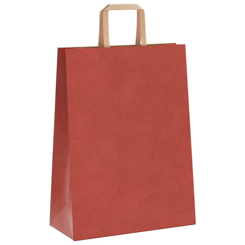 Papiertragetaschen 50 Stk. mit Henkeln Rot 26x12x35 cm