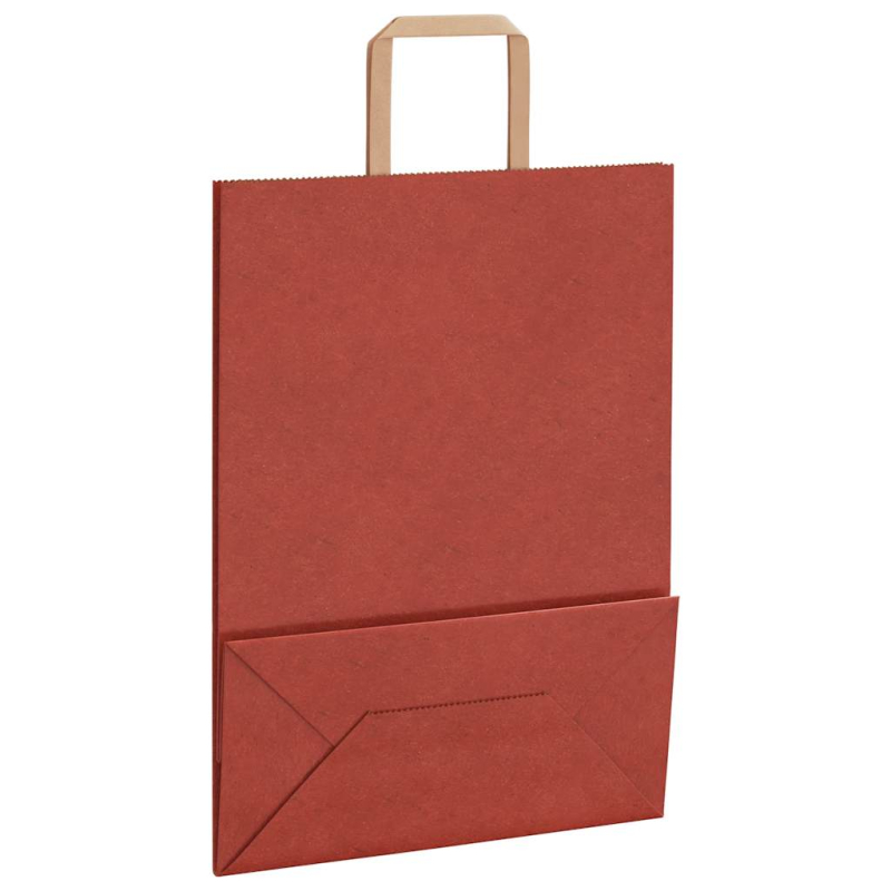 Papiertragetaschen 50 Stk. mit Henkeln Rot 26x12x35 cm