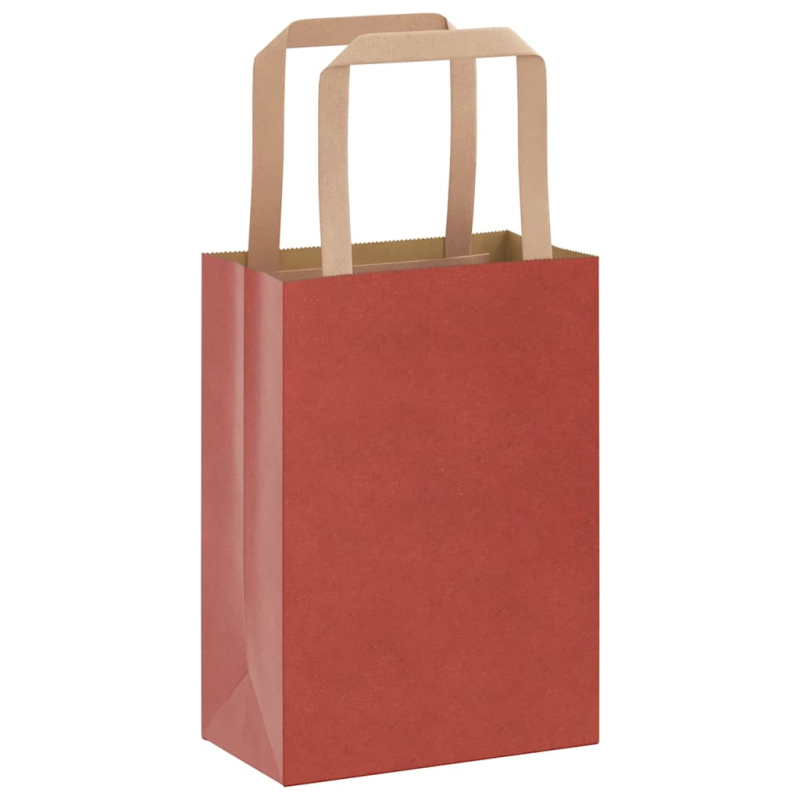 Papiertragetaschen 250 Stk. mit Henkeln Rot 15x8x21 cm