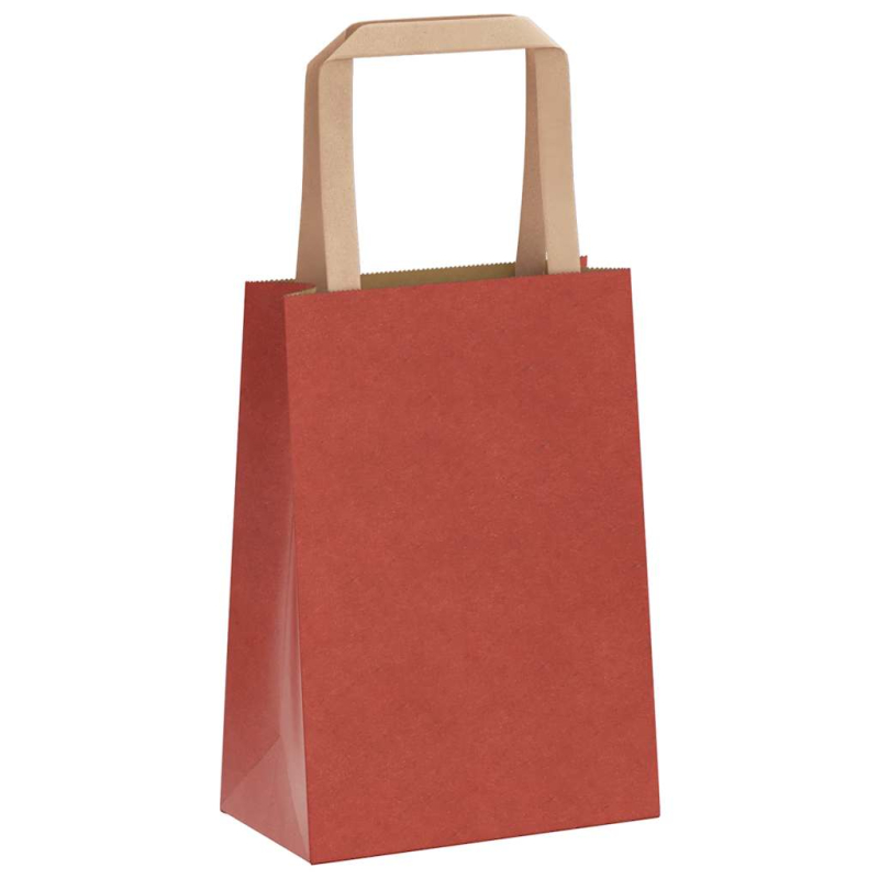 Papiertragetaschen 250 Stk. mit Henkeln Rot 15x8x21 cm