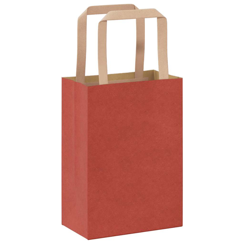 Papiertragetaschen 250 Stk. mit Henkeln Rot 15x8x21 cm