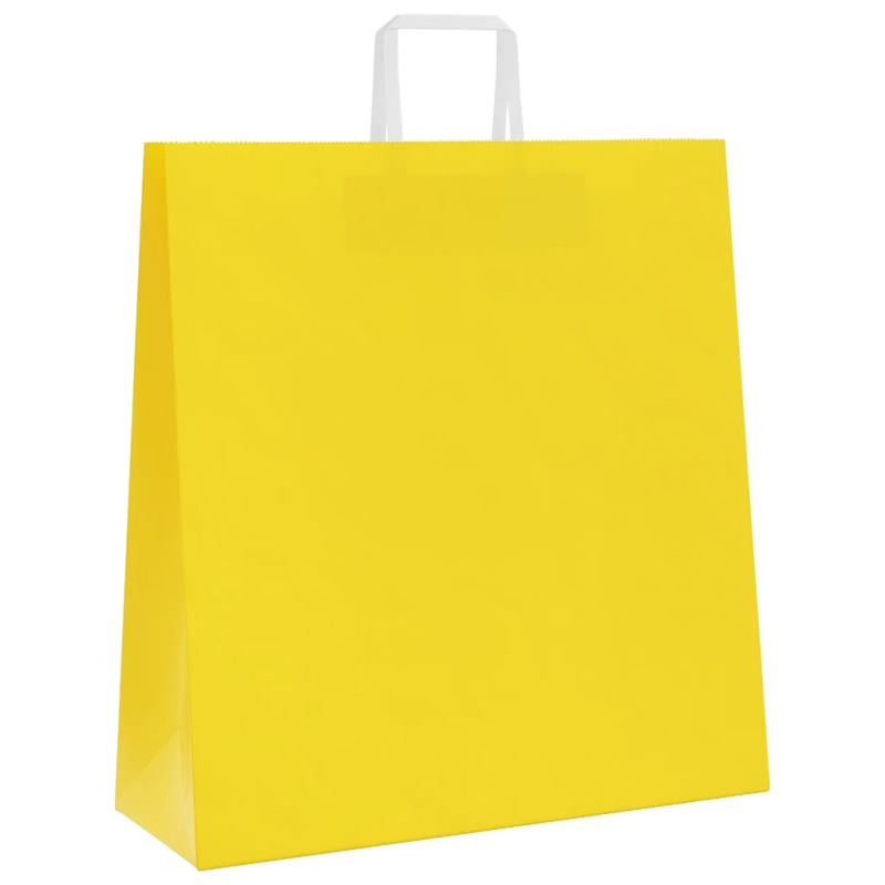 Papiertragetaschen 50 Stk. mit Henkeln Gelb 45x17x48 cm