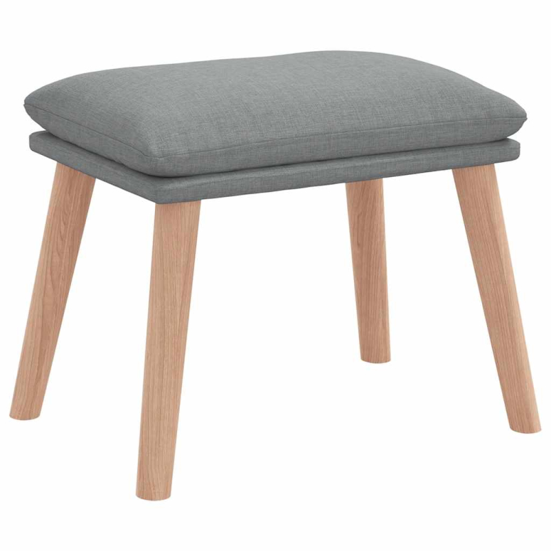 Relaxsessel mit Hocker Hellgrau Stoff