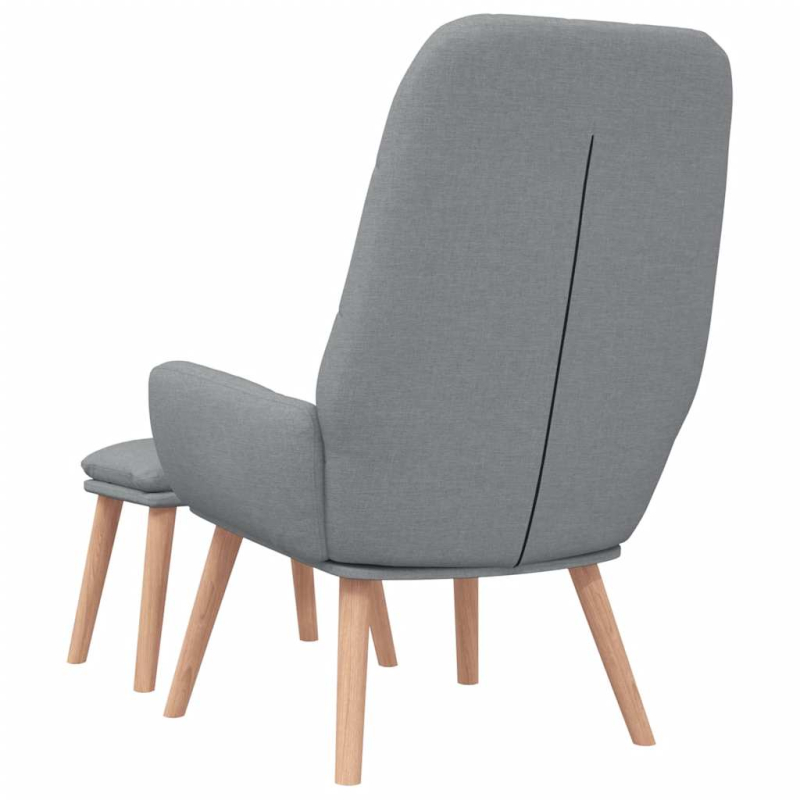 Relaxsessel mit Hocker Hellgrau Stoff