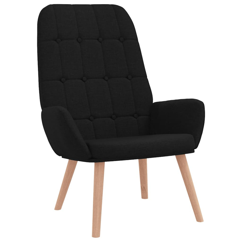 Relaxsessel mit Hocker Schwarz Stoff