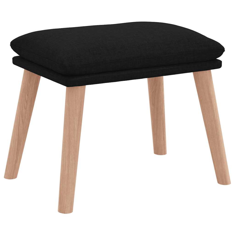 Relaxsessel mit Hocker Schwarz Stoff