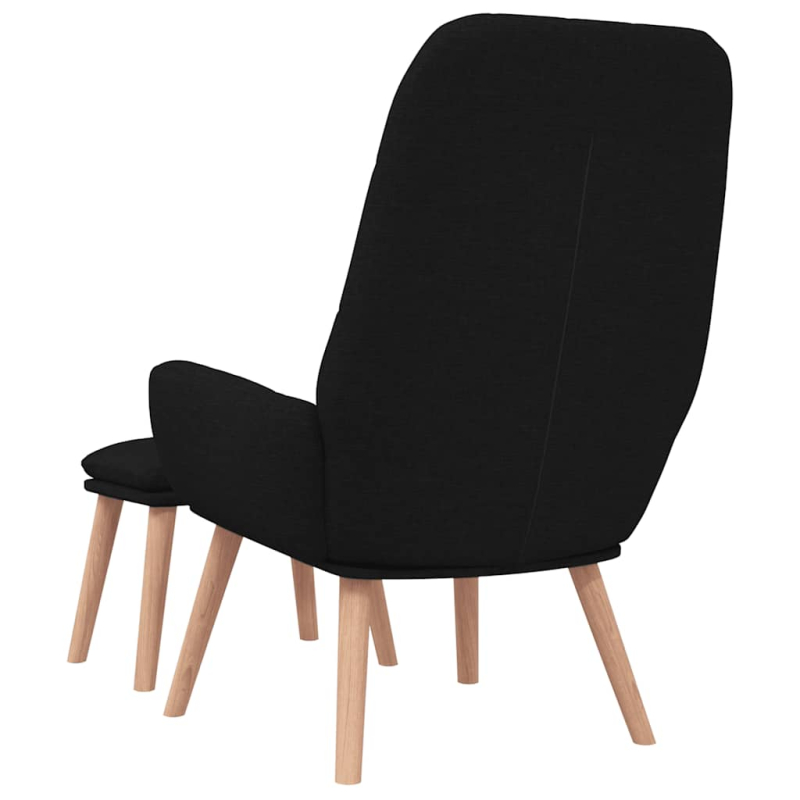 Relaxsessel mit Hocker Schwarz Stoff