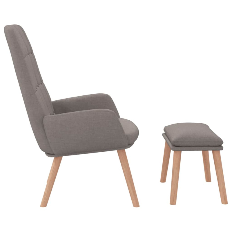 Relaxsessel mit Hocker Taupe Stoff