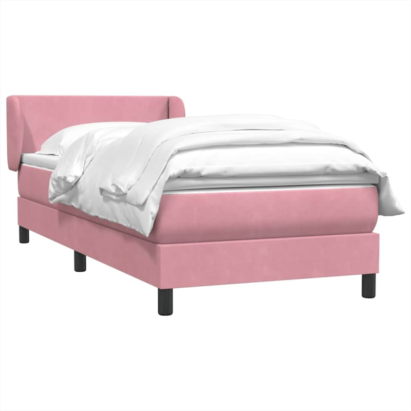 Boxspringbett mit Matratze Rosa 90x210 cm Samt
