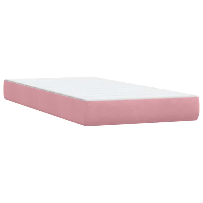 Boxspringbett mit Matratze Rosa 90x210 cm Samt