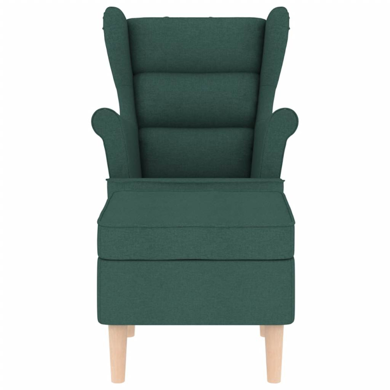 Sessel mit Fußhocker Dunkelgrün Stoff