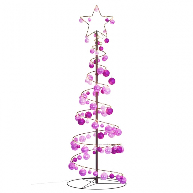 Weihnachtsbaum Kegelform mit Kugeln 100 LEDs Warmweiß 150 cm