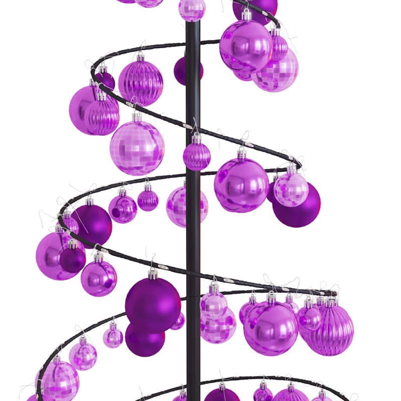 Weihnachtsbaum Kegelform mit Kugeln 100 LEDs Warmweiß 150 cm