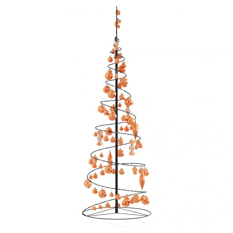 Weihnachtsbaum Kegelform mit Kugeln 100 LEDs Warmweiß 150 cm