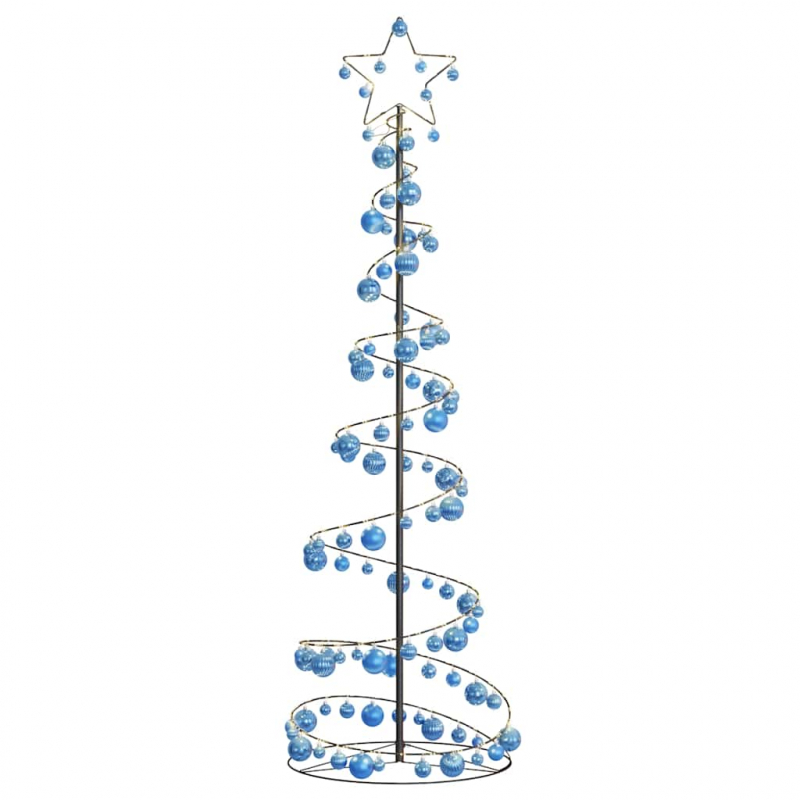 Weihnachtsbaum Kegelform mit Kugeln 120 LEDs Warmweiß 180 cm