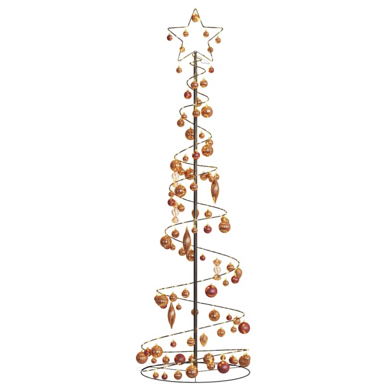 Weihnachtsbaum Kegelform mit Kugeln 120 LEDs Warmweiß 180 cm