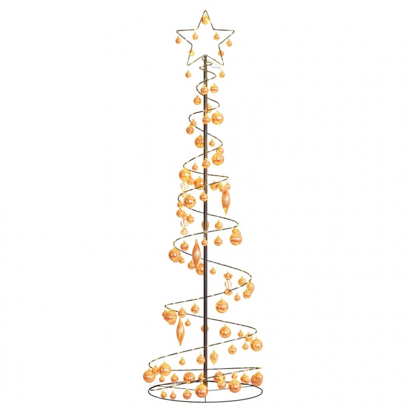 Weihnachtsbaum Kegelform mit Kugeln 120 LEDs Warmweiß 180 cm