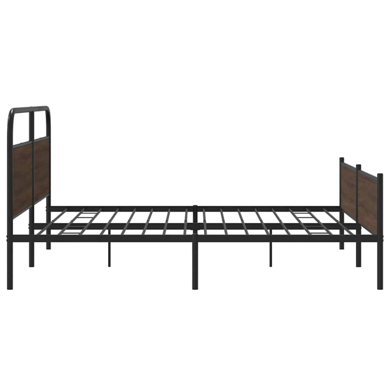 Metallbett ohne Matratze Braun Eichen-Optik 180x200 cm