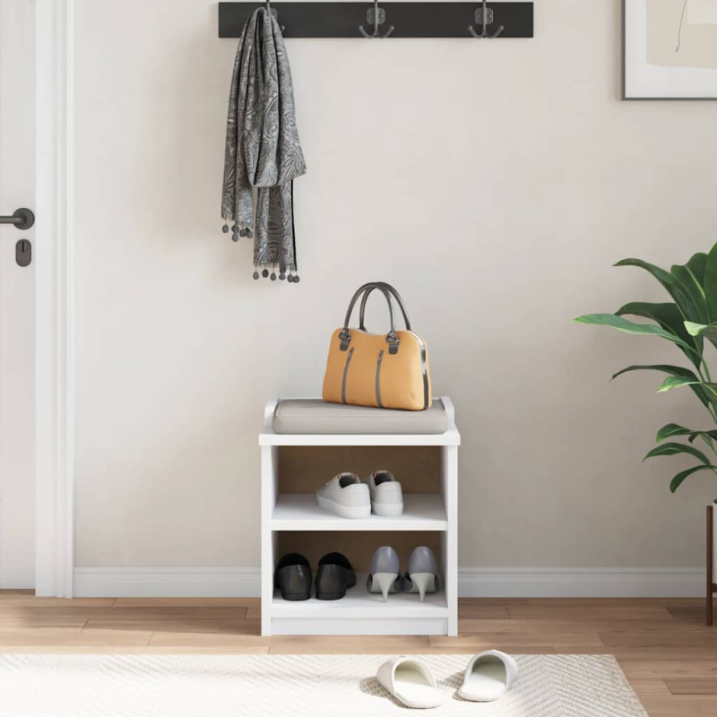 Flurbank SANDNES Weiß 45x40x50 cm Massivholz Kiefer