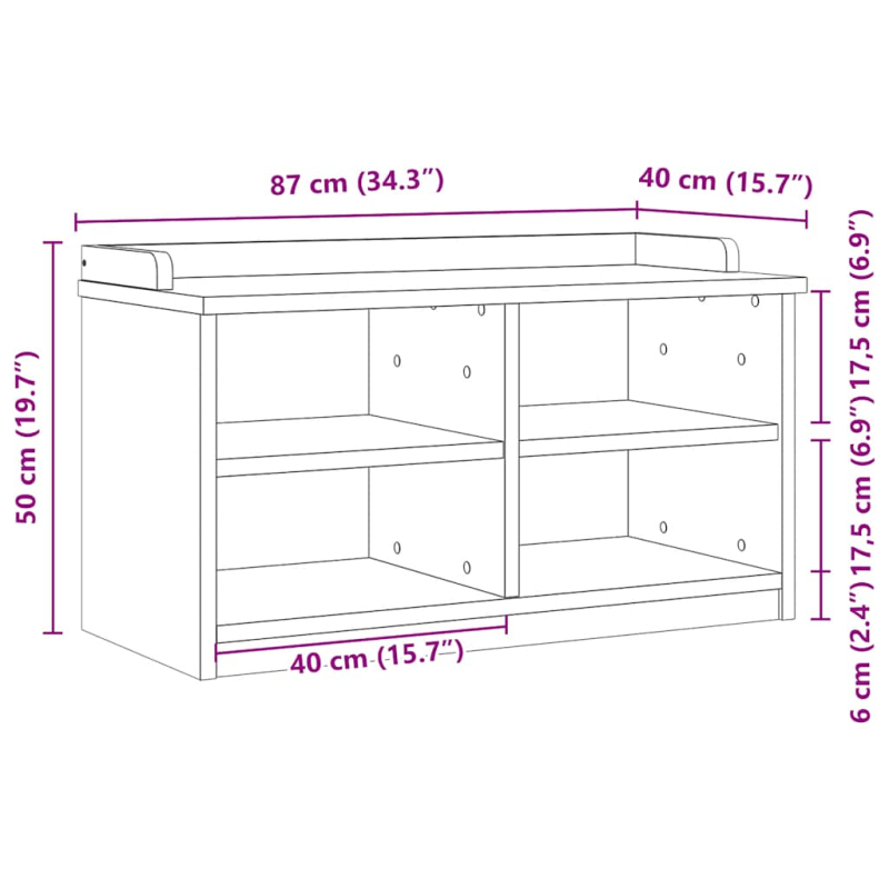 Flurbank SANDNES 87x40x50 cm Massivholz Kiefer