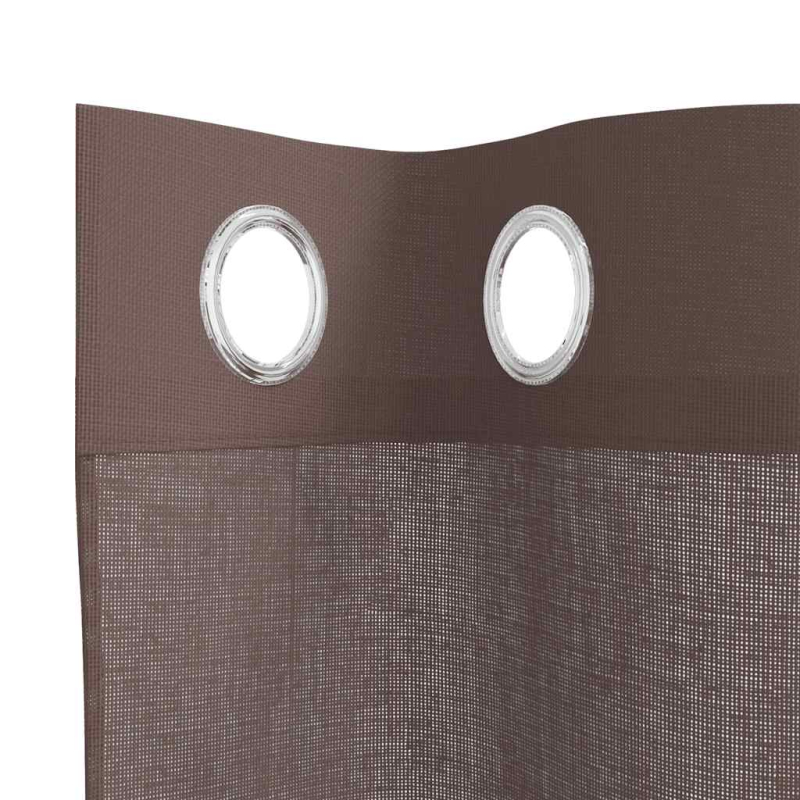 Voile Vorhänge mit Ösen 2 Stk. Braun 140x225 cm