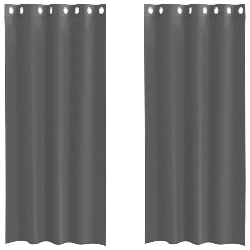 Voile Vorhänge mit Ösen 2 Stk. Dunkelgrau 140x245 cm