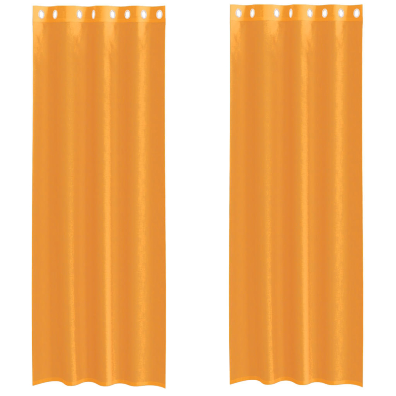 Voile Vorhänge mit Ösen 2 Stk. Orange 140x300 cm
