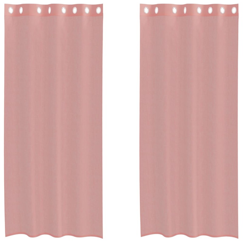Voile Vorhänge mit Ösen 2 Stk. Rosa 140x245 cm