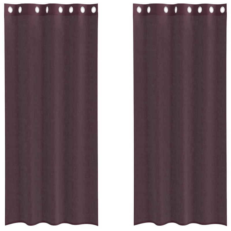 Voile Vorhänge mit Ösen 2 Stk. Lila 140x225 cm