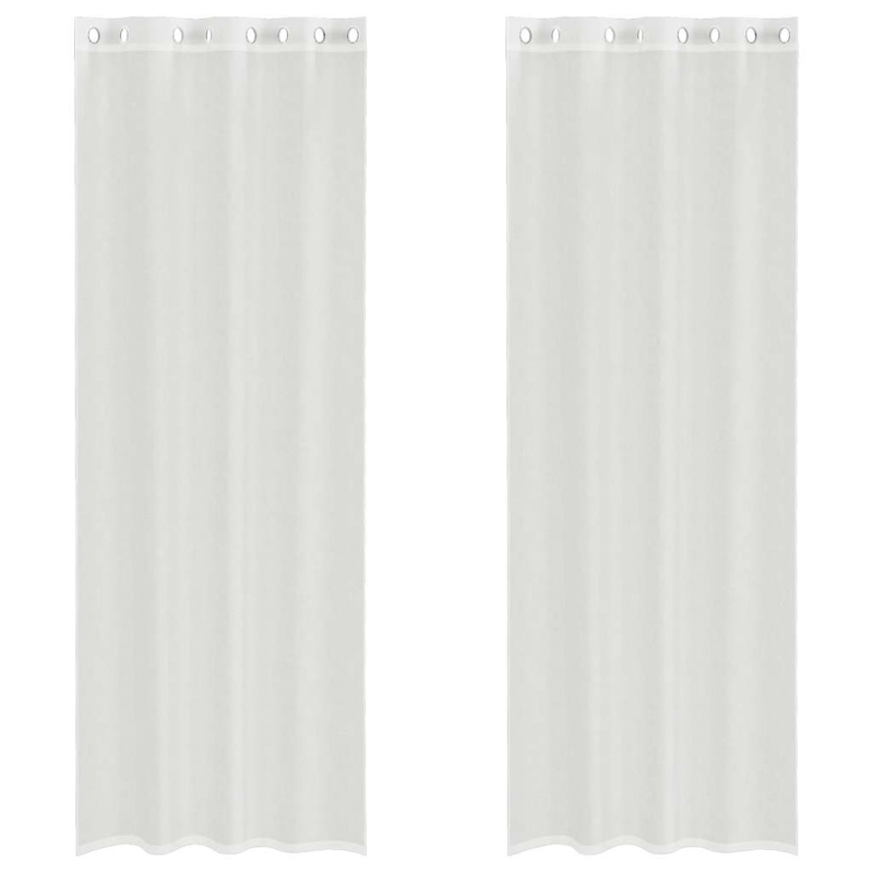 Voile Vorhänge mit Ösen 2 Stk. Weiß
