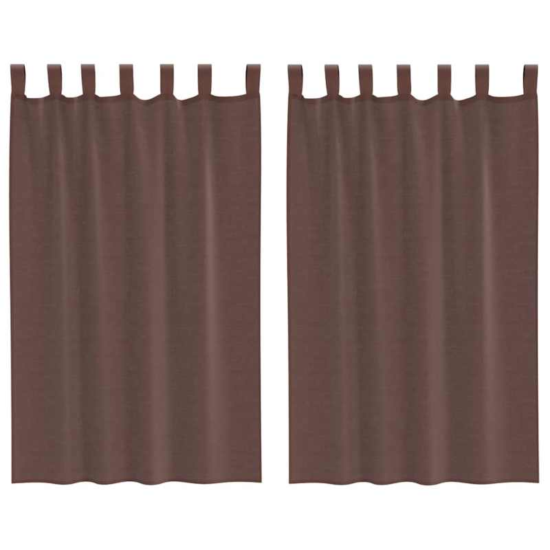 Voile Vorhänge mit Stangentaschen 2 Stk. Braun