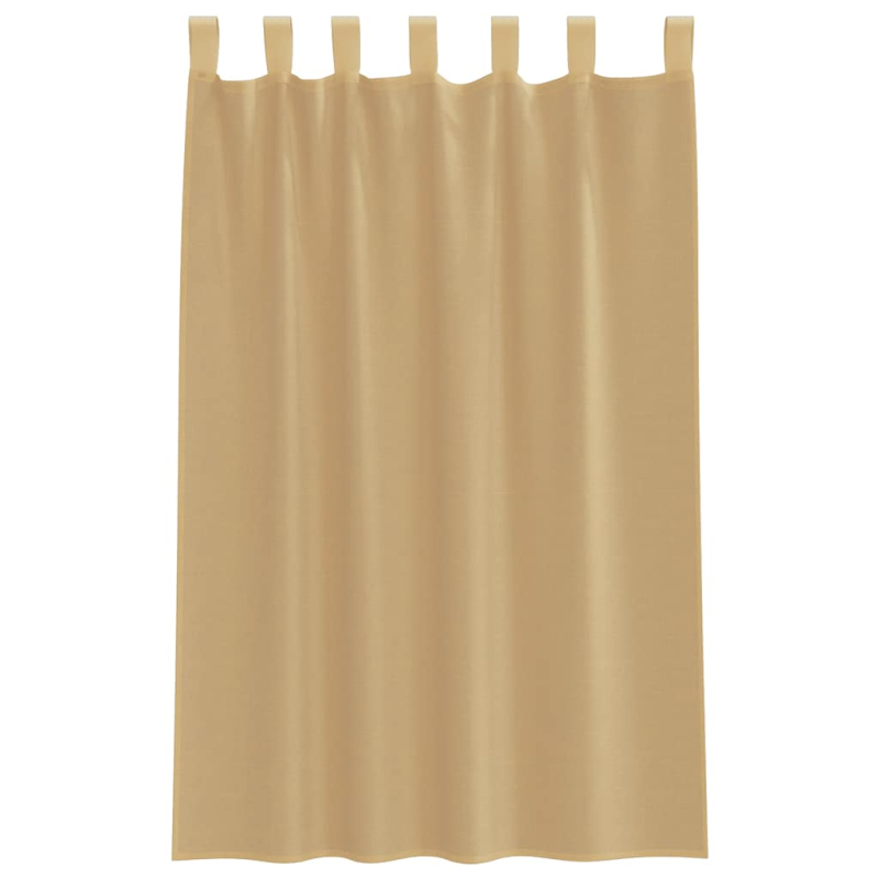 Voile Vorhänge mit Stangentaschen 2 Stk. Sandfarbe