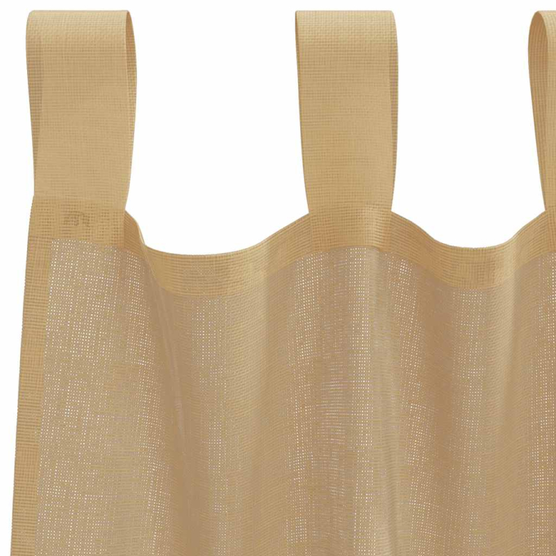 Voile Vorhänge mit Stangentaschen 2 Stk. Sandfarbe