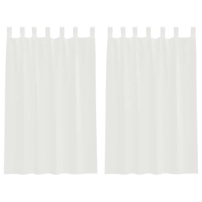 Voile Vorhänge mit Stangentaschen 2 Stk. Weiß