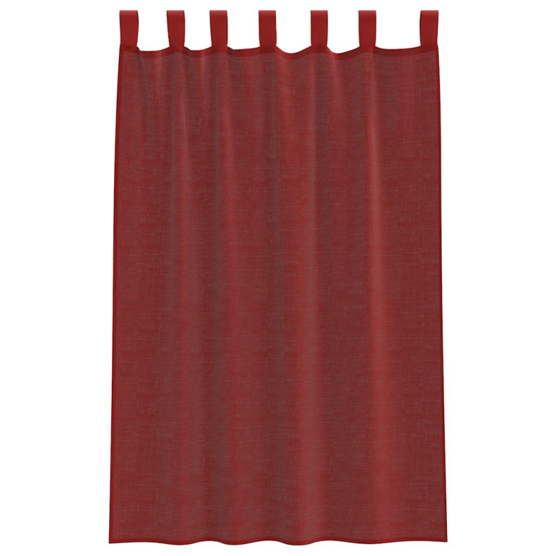 Voile Vorhänge mit Stangentaschen 2 Stk. Weinrot