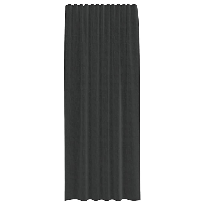 Voile Vorhänge mit Lasche 2 Stk. Schwarz
