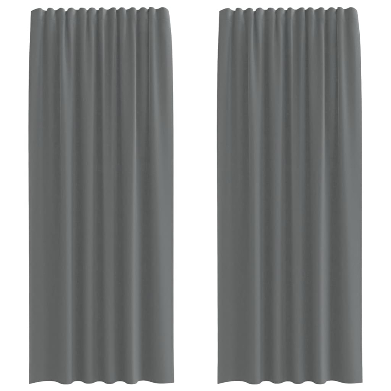 Voile Vorhänge mit Schlaufen 2 Stk. Dunkelgrau 140x225 cm